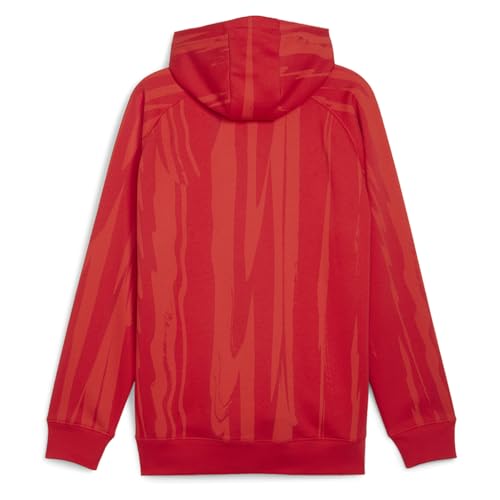 PUMA Mens Scuderia Ferrari Race All Over Print Hoodie Athletic Outerwear Casual Drawstring - Red2