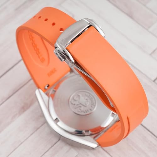 Image of StrapHabit Quick Release Deployant Rubber Watch Strap For Large and Small Wrists - Women and Men - Band FKM Deployment 19mm, 20mm, 21mm, 22mm