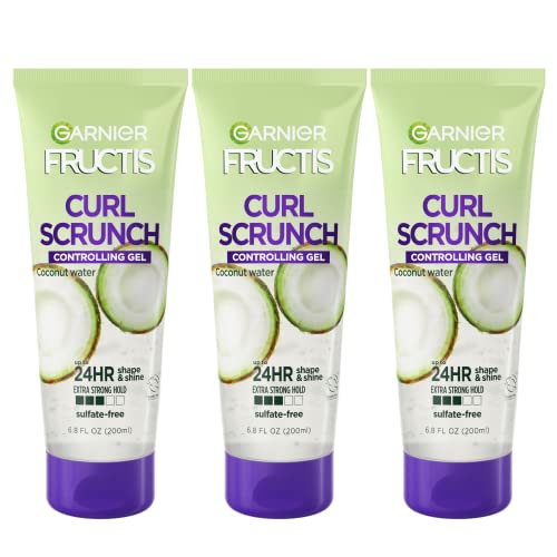 Garnier Hair Care Fructis Style Curl Scrunch Controlling Gel for Curly Hair, 6.8 Ounce (Pack of 3)