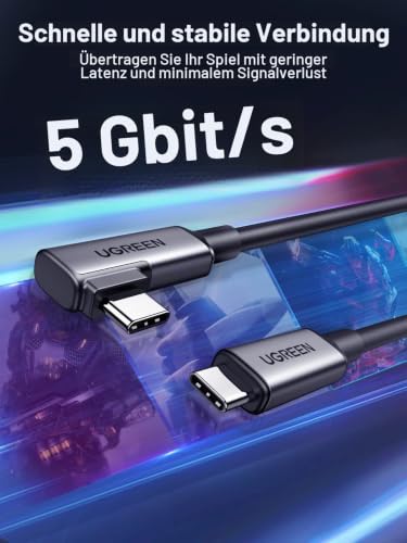 UGREEN Right Angle USB-C to USB-C Link Cable 5m Black – Ansicht 5