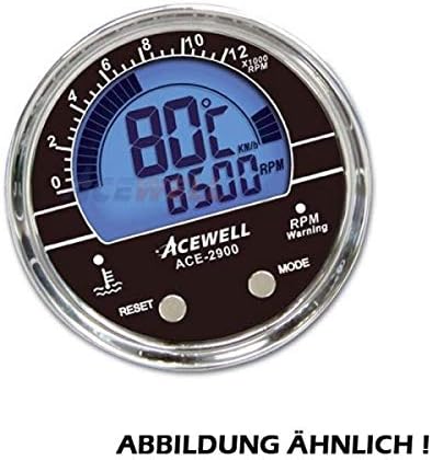 Motorcycle Multi-Purpose Digital Instrument Chrome No Speedometer Built-in Tachometer Clock Temperature