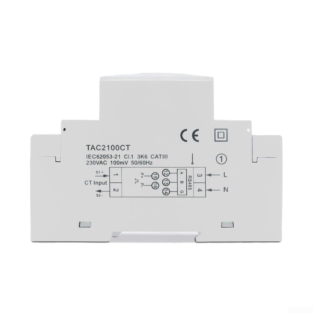 Contatore di corrente su guida DIN monofase RS485 contatore di energia | RS485 Comunicazione, monofase, esterno per ct, monitoraggio solare PV, dati in tempo reale