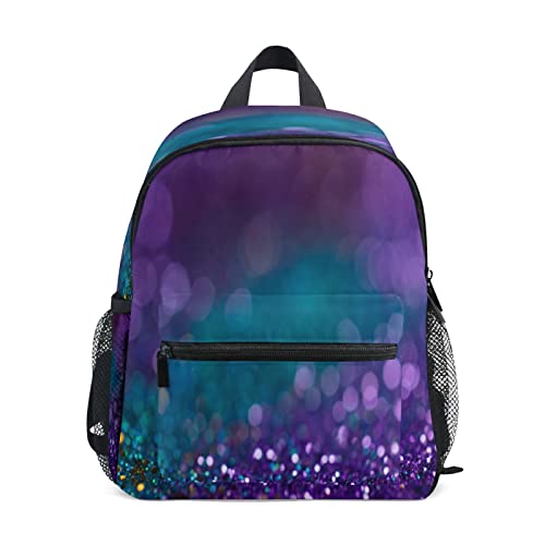 Festliga blinkande lampor småbarn ryggsäck för barn-pojkar/flickor glittrande bakgrund med cirklar söta barn dagis skolväska med bröstrem
