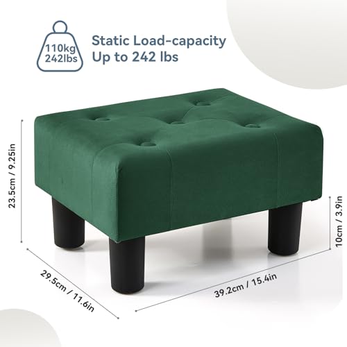 Poofzy-Small-Foot-Stool-Ottoman-Velvet-Ottoman-Foot-Rest-with-Legs-Rectangle-Footstool-Ottomans-for-Couch-Ottoman-Foot-Stools-for-Living-Room-Entryway-Green Poofzy Small Foot Stool Ottoman Velvet Ottoman Foot Rest with Legs Rectangle Footstool Ottomans for Couch Ottoman Foot Stools for Living Room Entryway Green