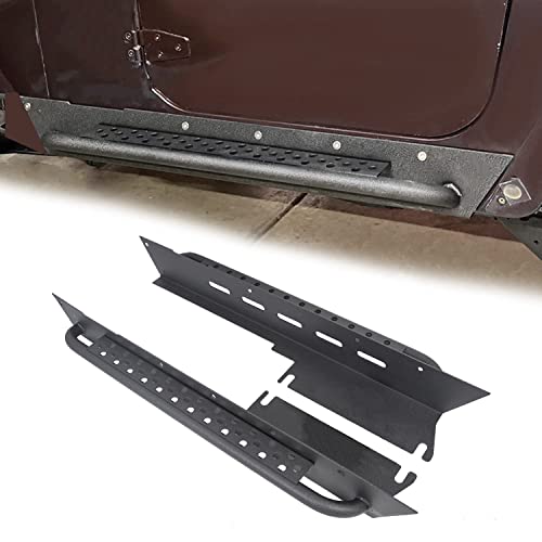 KUAFU Armor Rocker Guard Sliders Compatible with 1997-2006 Wrangler TJ Steel Running Board Side Step Nerf Bar