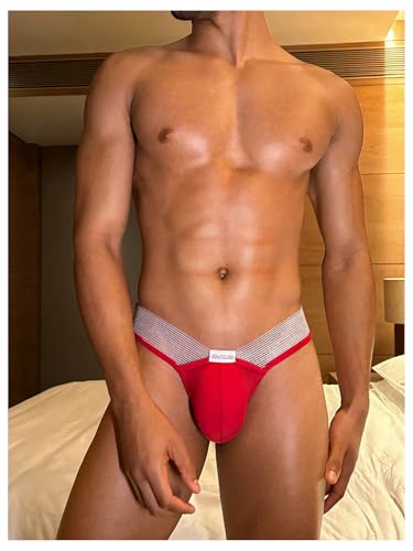 Floerns Men's Thong Underwear Contrast Mesh Pouch Panty T Back Brief Underwear4