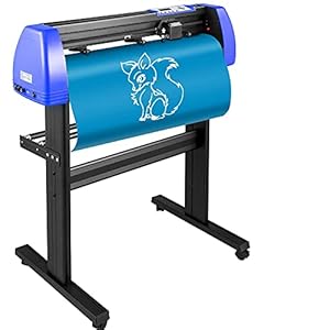 VEVOR Vinyl snijplotter 720 mm professionele plotter zwart en blauw vinylsnijder 20 messen plotter printer Viny folieplotter met Signmaster software cutter plotter voor borden en papiertoevoer