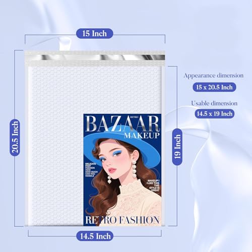 Image of Fuxury Bubble Mailers Bulk 14.5x20 inch 120 Pack White Large Padded Envelopes