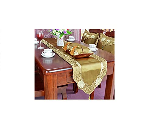 Chemin de table d'extérieur satiné jaune pour repas de jardin et fêtes estivales