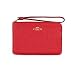 Coach Crossgrain Leather Corner Zip Wristlet True Red
