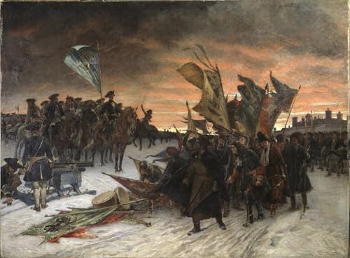 Lienzo de La battaglia di Narva por Gustaf Olaf Cederstrom en formato de 60x90cm