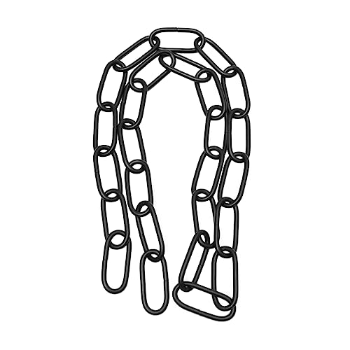 FONDOTIN Cadena de Hierro de Eslabones para Lámparas de Cristal Certificada, 4 Mm de Grosor, Resistencia hasta 20 Kg, Color Negro, Longitud 1 Metro, Cadena de Techo para Accesorios de Iluminación