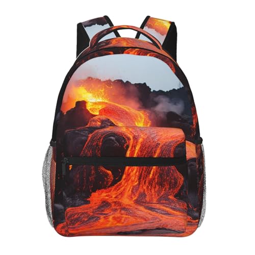 Red Hot Lava from Kilauea Volcano Backpack for Women Men Laptop Backpack Lightweight Computer Bag Travel Casual Daypack