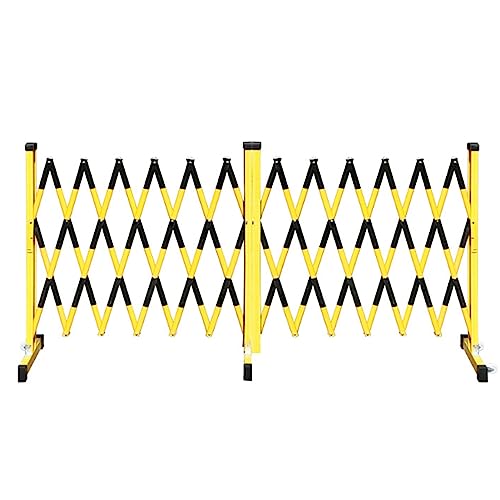 Barrière métallique extensible mobile noir et jaune 1,2x7 m