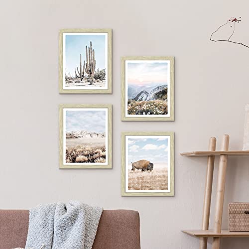 Bedroom Framed Landscape Wall Art: Modern Living Room Mountain Nature Scenery Color Picture 4 Piece Western Bathroom Cactus Desert Wildlife View Print 8X10 Small Vertical Home Painting Artwork #TOP1