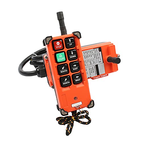 Interruptor de botón de grúa de elevación, control remoto por radio inalámbrico Interruptor de grúa industrial inalámbrico 1 receptor y 1 transmisor,Ac 36v,UHF 868 mhz Cover