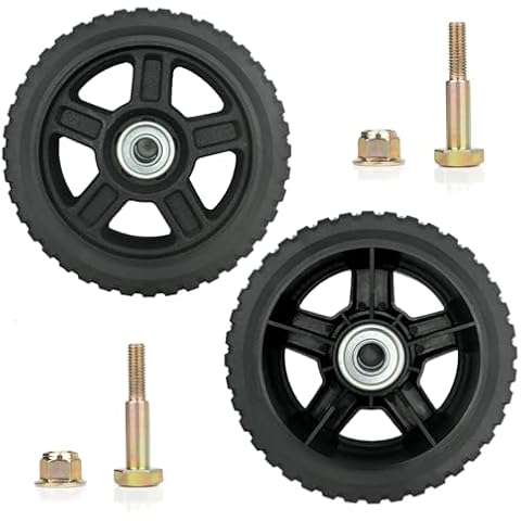 6" Lawn Mower Wheel 2 pack Wheels kits with Bolts & Nuts - Set of 2 Push Mower Plastic Wheels Fits Craftsman Mower Generator Garden Tiller Most Standard Lawn Mowers Cover