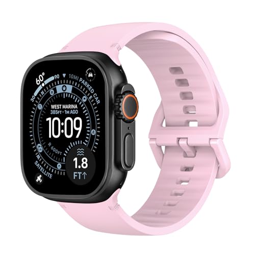 Ya en manzanajugosa.com: MoKo Correas Deportiva para Reloj Compatible con Apple Watch Ultra 3/2/1 49mm,S11/S10 46mm,9/8/7 45mm,SE3/SE2/SE/6/5/4 44mm,3/2/1 42mm,Correa de Repuesto de Silicona Suave para Mujer Hombre, Rosa