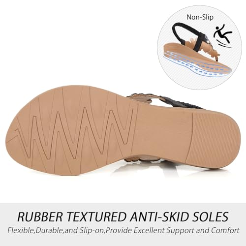 Image of iCKER Women Sandals Rhinestone Dressy Casual Summer flat flip flops Comfortable Sandals