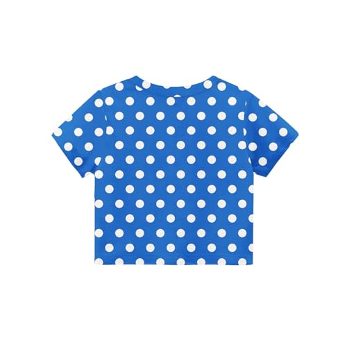 Girls' Polka Dot Crop Tops Short Sleeve Crew Neck Casual Summer Tee Shirts2