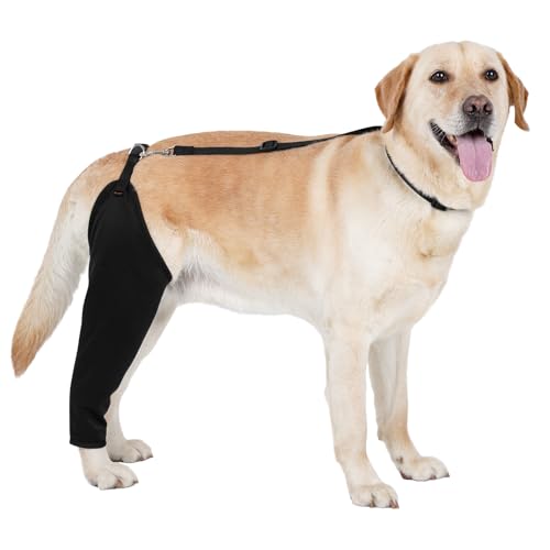 BARKLESS Single Dog Rear Leg Sleeve to Stop Licking, Breathable Male Female Dog Recovery Suit for Post Surgery, Comfortable Back Leg Sleeve for Wound Healing, Protective Cone Collar Alternative