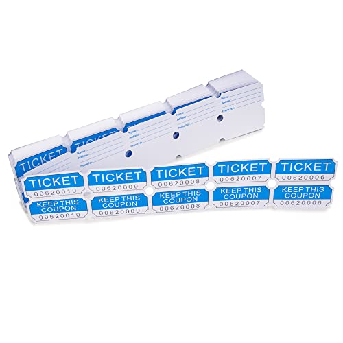 Dgbdpack 250 Blue Double Raffle Tickets, 50/50 Raffle Tickets Suitable For Raffles, Lottery And Door Prizes (Blue) #TOP3