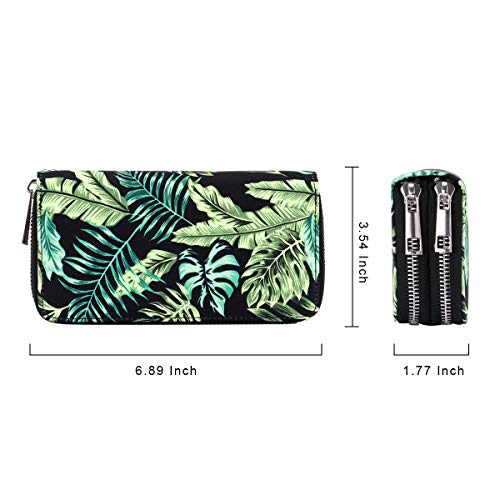 Image of XEYOU Double Zipper Long Clutch Wallet Cellphone Wallet for Women with Removable Wristlet Strap for Credit Card, Cash, Coin, Bill