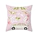 Hoisy Dekoracyjne poszewki na poduszki, nadruk poszewki na poduszki samochód z balonem, różowo-zielony, rozmiar 40 x 40 cm