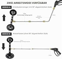 Hochdruckreiniger Unterbodenreiniger, Unterbodenwaschanlage, mit Schwenkrad und 2 Verlängerungsrohren, 4000 PSI (Hochdruckreiniger Unterbodenreiniger Swarchz) – Ansicht 5