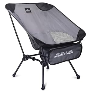SHELTER Compact Camping Chair, Lightweight Camping Chair, Portable Camping Chair with Carry Bag, Backpack Camping Chair for Outdoor Camp, Hiking, Travel, Beach, and Picnic
