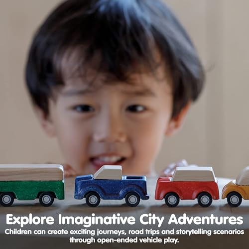 Image of PlanToys Blue Truck Wooden Montessori Vehicle Toy | Early Movement, Imagination and Practical Life Exploration | Eco Friendly Truck for Indoor and Outdoor Play