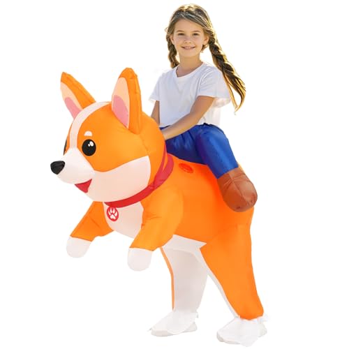 Disfraz inflable de niño perro Corgi para Halloween
