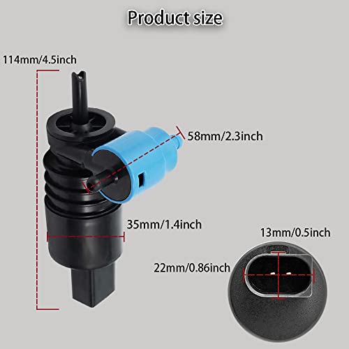 Windshield Washer Pump, Windshield Washer Fluid Pump With Grommet, Compatible With Jeep, Dodge, Volkswagen, Chevy, Bmw, Replaces Oem #: 8260A059, 8260A021, 8260A082 #TOP1