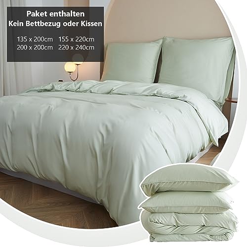 Simple&Opulence Bambus Bettwäsche 155x220 cm, Seidiger und weicher Bettbezug Kühle Bettwäsche-Set Perfekt für Haut und Haar mit Kissenbezug… – Ansicht 2