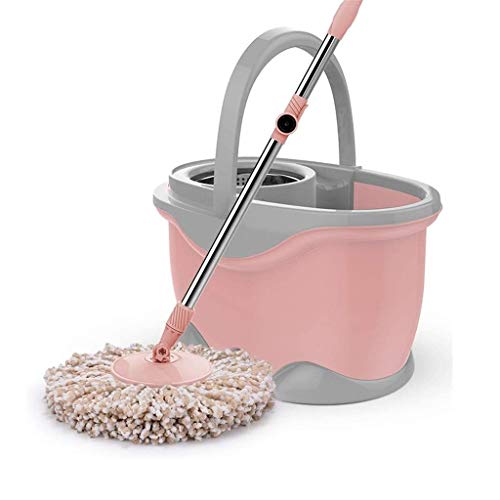 Cabezal de Repuesto para fregona giratoria de fácil Limpieza, fregona giratoria para el hogar, paño de Lavado Manos Libres, Soporte de Acero Inoxidable (Plata) (D)
