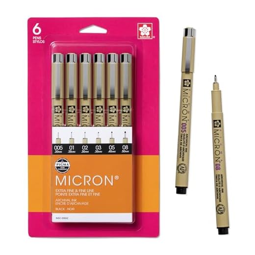 Sakura Pigma 30062 Micron Blister Card Ink Pen Set, Black, Ass't Point Sizes 6CT Set