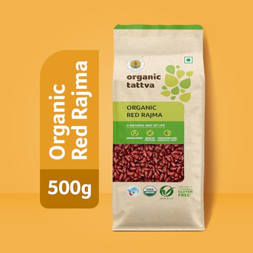 Image of Organic Tattva Red Rajma 500g | Premium Whole Kidney Beans for Curry & Daily Meals | Protein-Rich Pulses for Indian Cooking