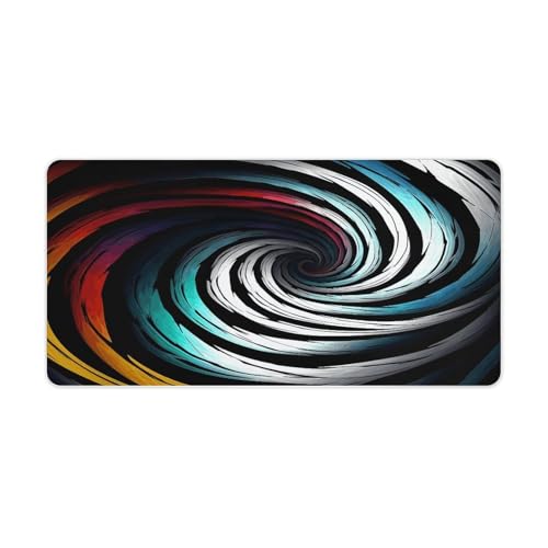 Alfombrilla de escritorio grande de caucho Abstract Circle Swirl
