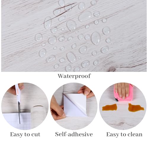 Papel de contacto de madera autoadhesivo para renovar superficies dañadas 6