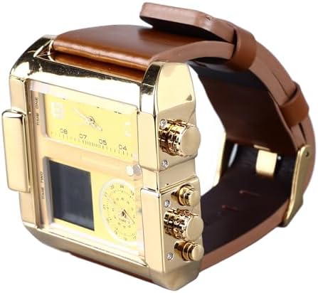 Fabater Men Digital Sport Watch LED Large Face 6 Digit Analog Quartz Watch Multifunctional Triple Time Display Stopwatch Alarm Date 30M - 5