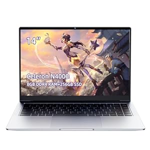 Laptop 2025, portátil con Windows de 14 pulgadas, computadoras portátiles, procesador Celeron N4000, 8 GB de RAM, 256 GB de almacenamiento, pantalla HD de 14 pulgadas, Windows 11, portátil para