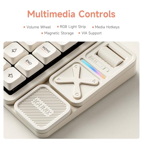 Image of IQUNIX Magi75 Pro Low-Profile Wireless Mechanical Keyboard 75% Layout, Hot-Swappable Creamy Linear, RGB Backlit, Full Aluminum, VIA Customizable for Mac /Windows /Linux (Media Controls)