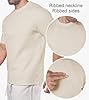 Fioboc Mens T-Shirts - Crew Neck Short Sleeve T-Shirts for Men Performance Cotton Blend Summer Casual Stylish Tee, Classic_fit-beige, S #4
