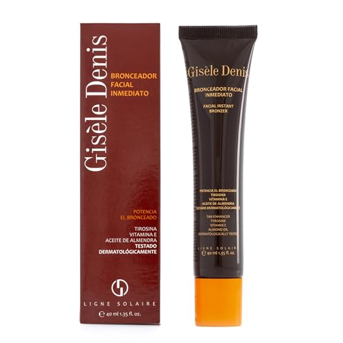 GISÈLE DENIS - Bronceador Facial Inmediato 40 ml en Crema, Acelerador del Bronceado, para Cara, Bronceador Solar con Tirosina, Vitamina E y Aceite de Almendras Dulces, Intensificador y Potenciador