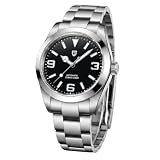 OHUGNA Pagani Design 1692 Men's Automatic Mechanical Watches Japan Movement Sapphire Glass Lightning Pointer 100M Waterproof Fashion Casual Sports WristWatches (Black-369)