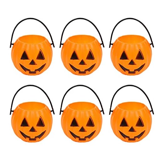 PRETYZOOM 6St Halloween Godis Hållare Handhållna Pumpa Hinkar Festival Scene Ornaments Delikat Bärbara Pumpa Hinkar Hallowee En Godis Hink För Barn Trick Eller Behandla Halloween Part