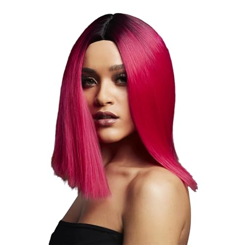Perruque Rose Magenta Fever Kylie Smiffys Carré Long 37cm