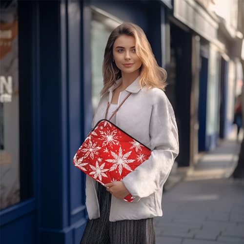Funda para portátil 13-14 pulgadas impermeable roja con copos miniatura 7
