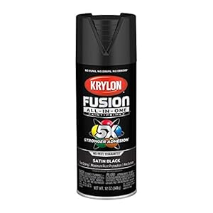 Krylon K02732007 Fusion All-In-One Spray Paint for Indoor/Outdoor Use, Satin Black 12 Ounce (Pack of 1)