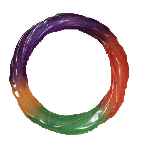 Joyería fina Hermosa Real Natural Jade Jadeita Brazalete Redondo Barra Pulsera Twist Hilo Púrpura Verde Rojo Naranja